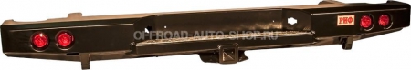 Бампер задний Nissan Navara D40 (2005-2014) с квадратом под фаркоп и фонарями
